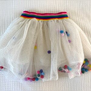 Mercredi Paris - girl pompom tutu skirt rainbow - size 4 *new*